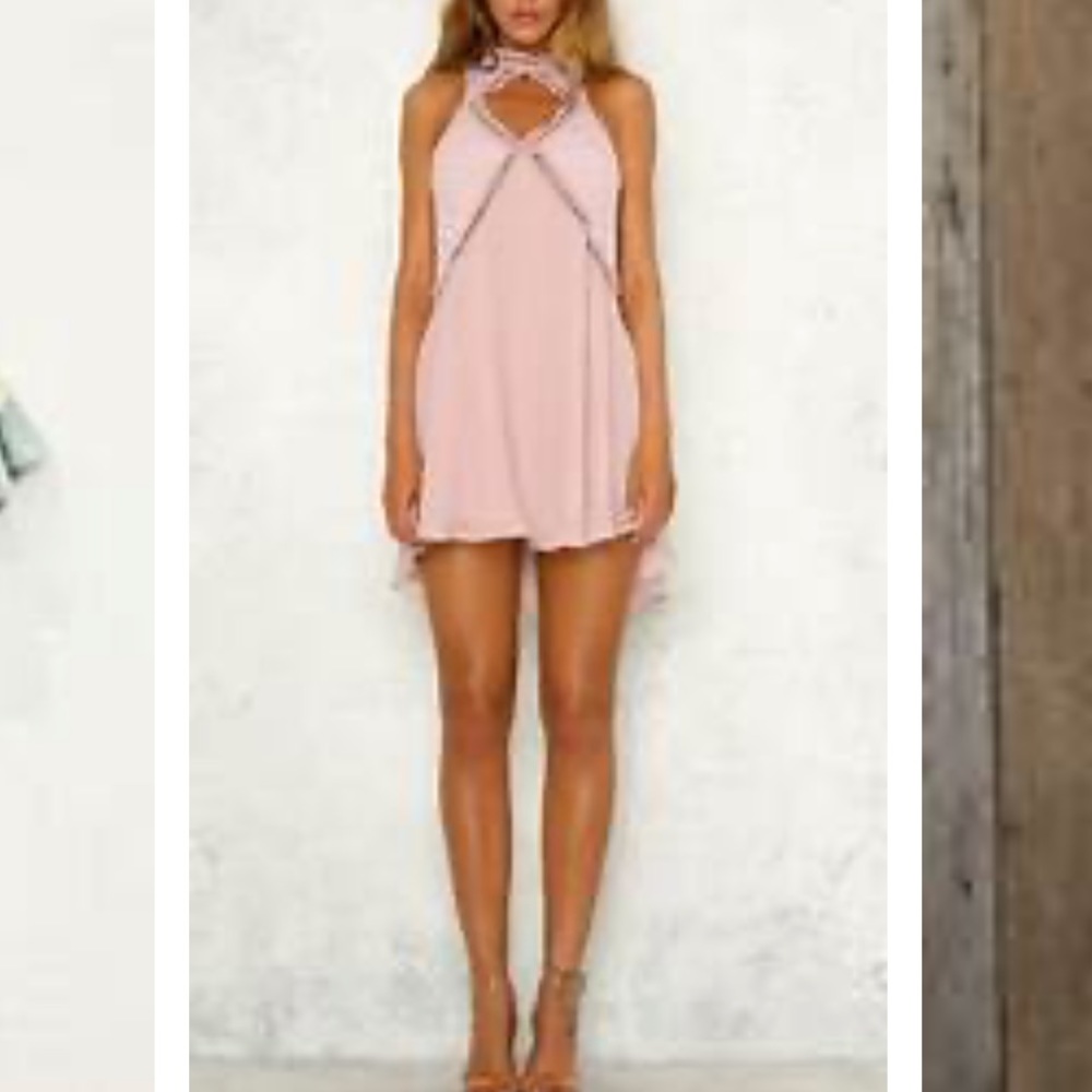 angel biba Indikah by Angel biba mini lace dress blush